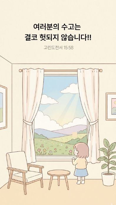 여러분의 수고는 결코 헛되지 않습니다!! 고린도전서 15:58